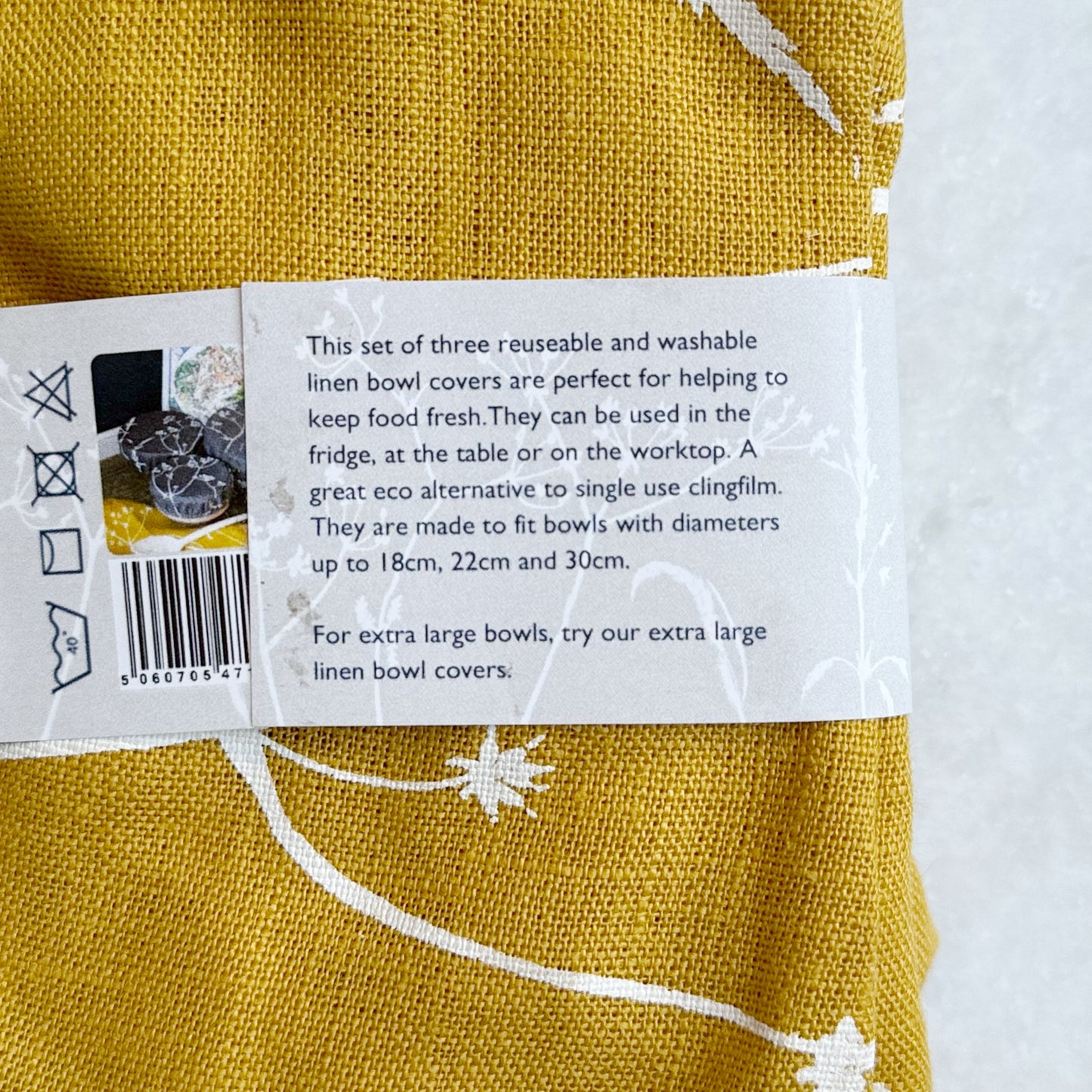 Sustainable Bowl Covers in Mustard