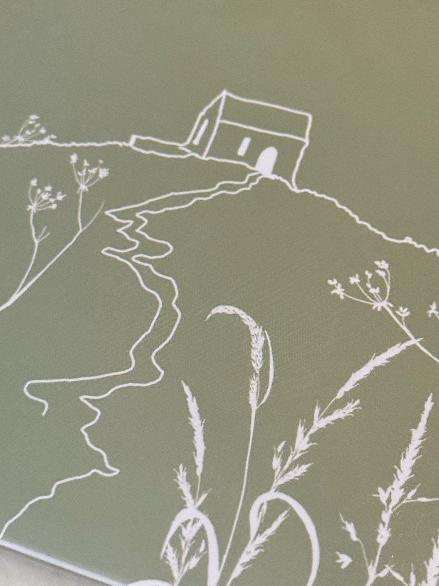 Rame Head Cornwall House Greeting Card in Green