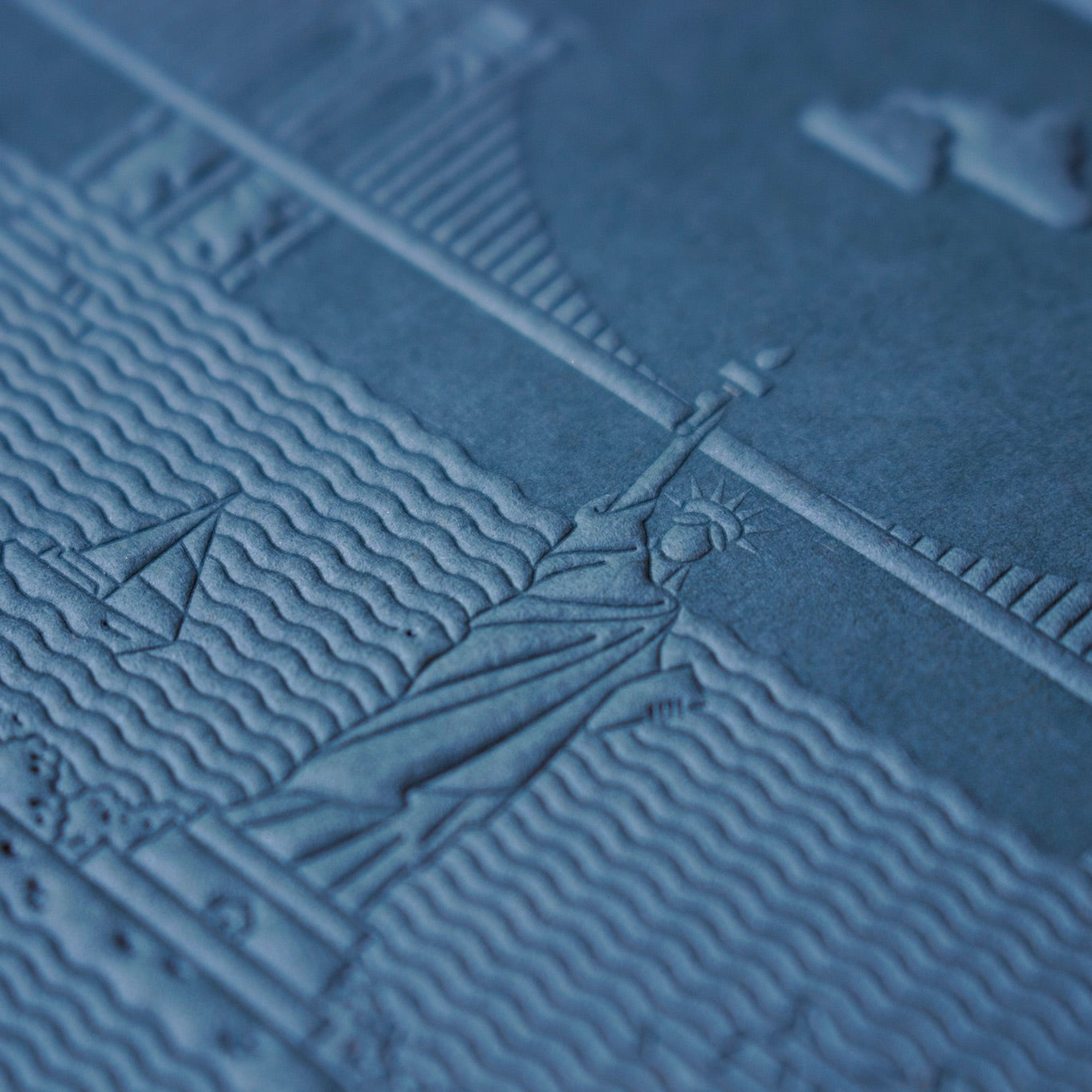 New York Embossed Journal in Blue
