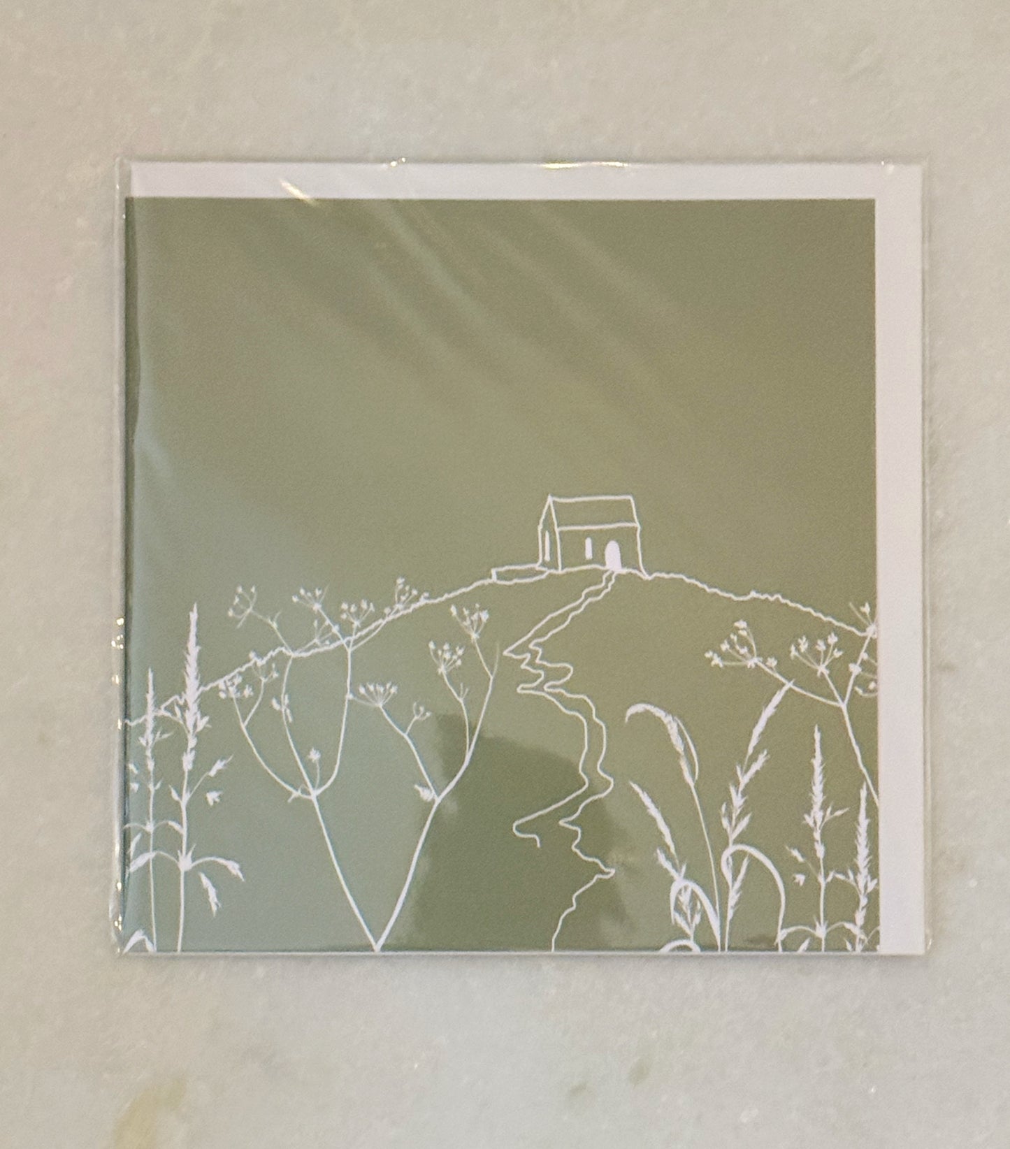 Rame Head Cornwall House Greeting Card in Green