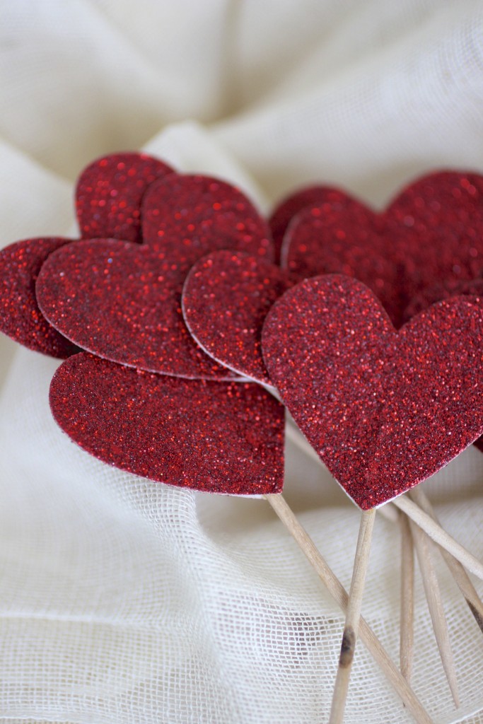 valentine heart cupcake tops