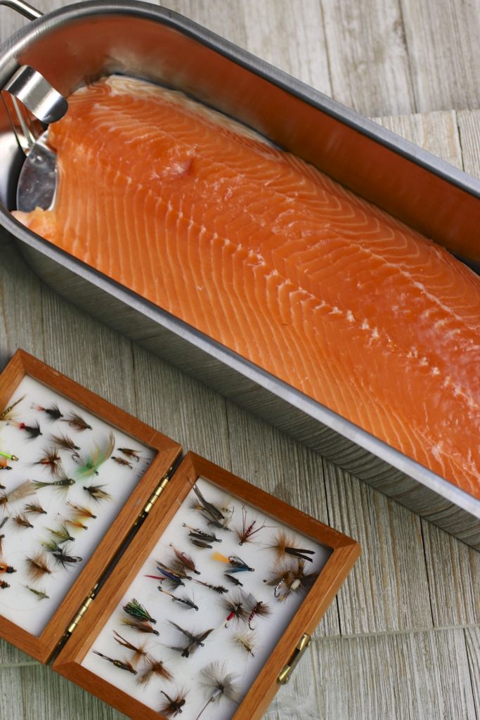 whole salmon in fish dish