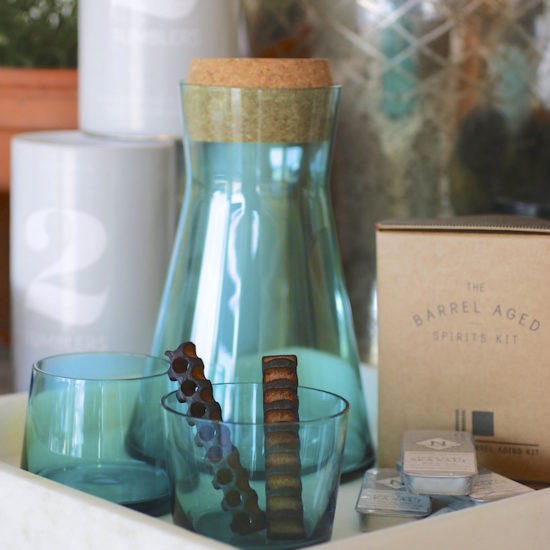 Shoal Blue Avva Carafe from Teroforma with Cork Lid which Doubles as a small dish