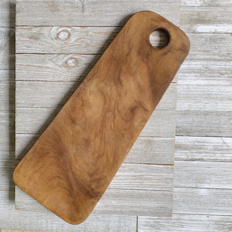 Teak Root Cutting Board in Rectangular Shape with Rounded Edges